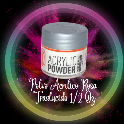 Polvo Acrílico Rosa Traslucido 1/2 oz.